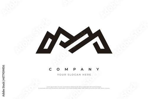 Initial Letter M Monogram Logo Design Vector