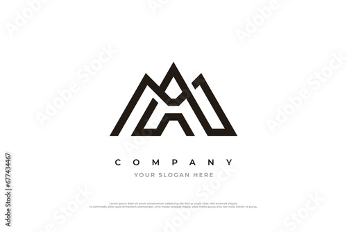 Initial Letter AM Logo or MA Monogram Logo Design Vector