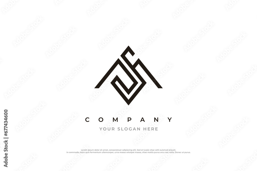 Initial Letter MS Logo or SM Monogram Logo Design Vector Initial Letter MS Logo or SM Monogram Logo Design Vector