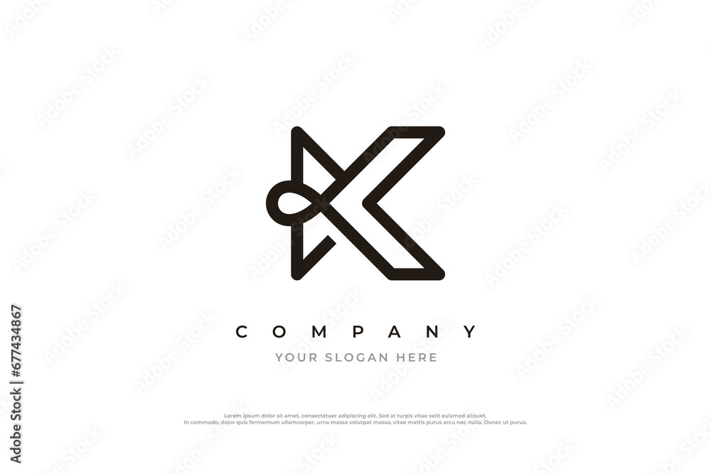 Letter K Logo Design Vector