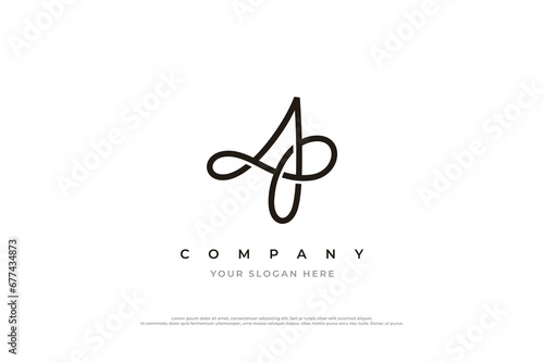 Initial Letter AP Logo Design Vector