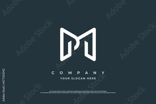 Initial Letter PM Logo Design Vector