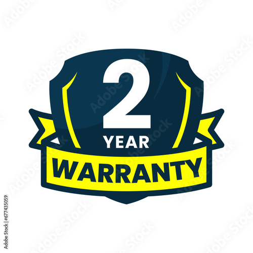 2 year warranty logo concept illustration flat design vector