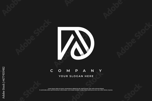 Initial Letter AD Logo or DA Logo Design Vector photo