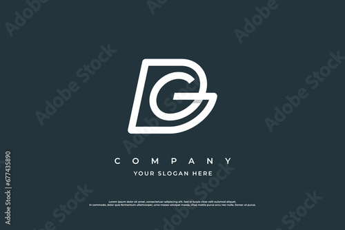 Initial Letter DG Logo or GD Monogram Logo Design Vector