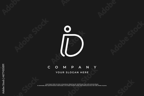 Initial Letter ID Logo or DI Logo Design Vector