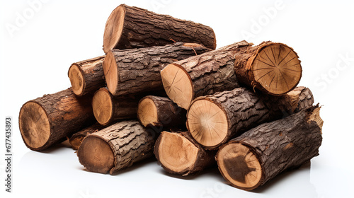Fire logs isolated on white background