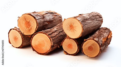 Fire logs isolated on white background