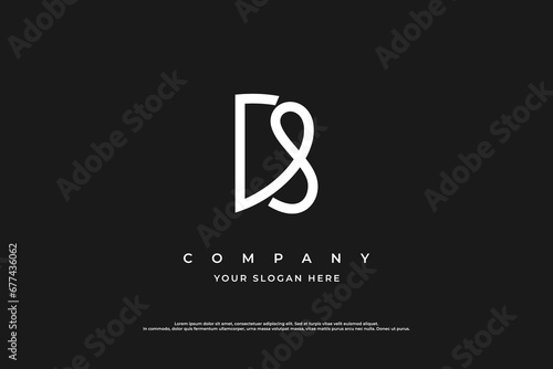 Initial Letter SD Logo or DS Monogram Logo Design Vector