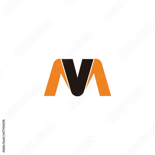 letter mv colorful geometric logo vector