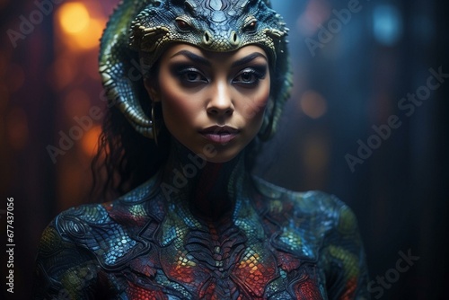 Mujer reptiliana, mujer extraterrestre con aspecto de reptil