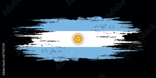Argentina brush flag, Argentina flag brush watercolor flag design element