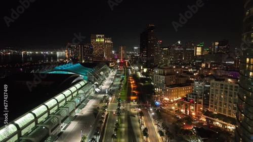 Wallpaper Mural City Night At San Diego In California United States. Megalopolis Downtown Cityscape. Business Travel. City Night At San Diego In California United States.  Torontodigital.ca