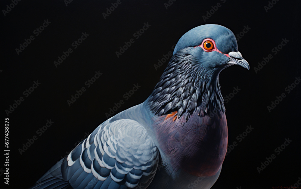 Naklejka premium Pigeon bird realistic photography