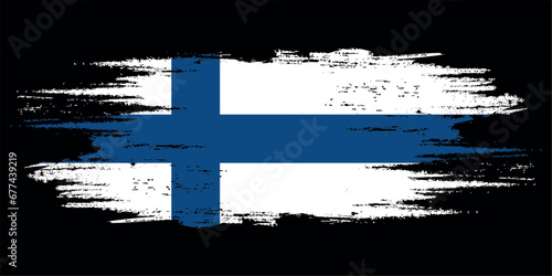 Finland brush flag, Finland flag brush watercolor flag design element