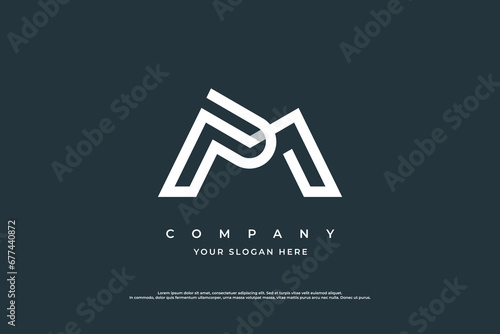 Initial Letter PM Logo Design Vector