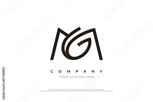 Initial Letter MG Logo or GM Monogram Logo Design Vector