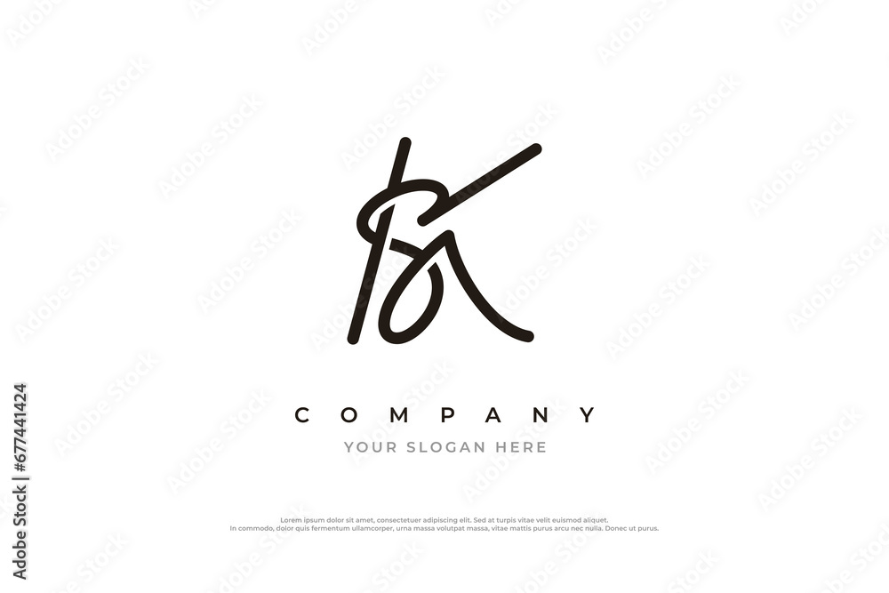 Initial Letter SK Logo or KS Logo Design Vector Initial Letter SK Logo or KS Logo Design Vector