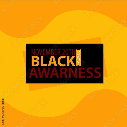 November, month of black awareness, campaign poster banner support black people to gain equal rights. Stop racism.