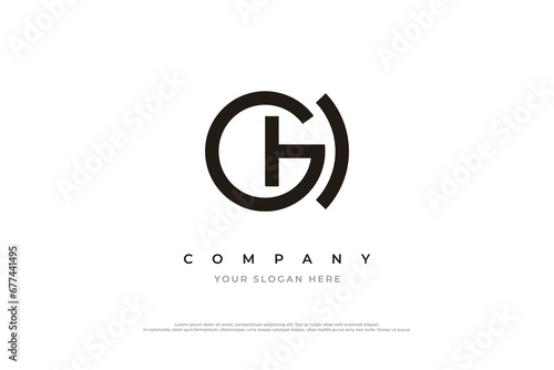 Initial Letter GH Logo Design Vector