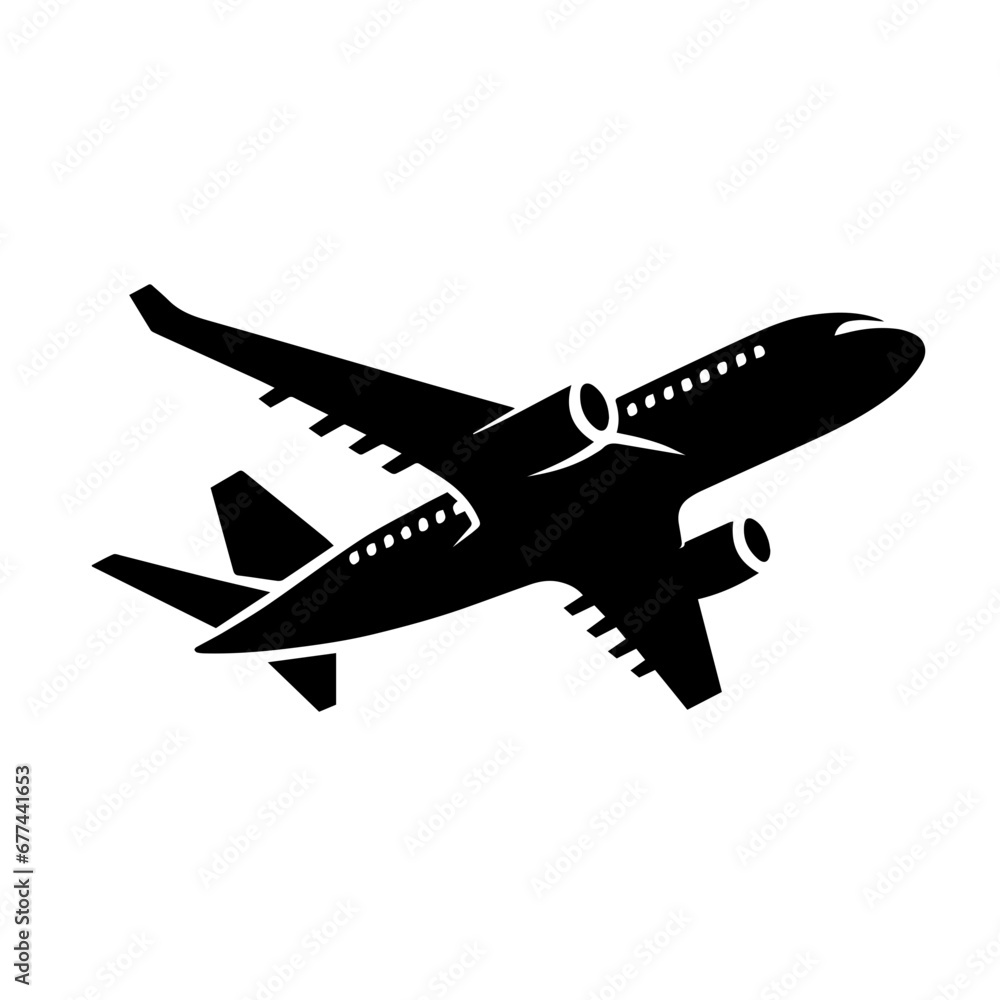Airplane Logo Monochrome Design Style