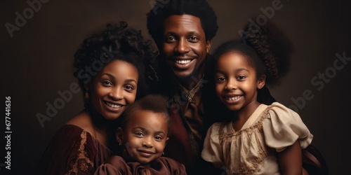 African American family portrait, generative AI