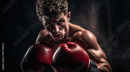 Muscular athlete in competitive combat sport © tydeline
