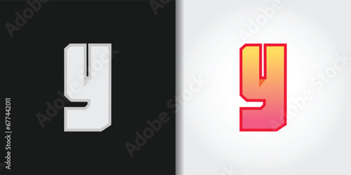 pixelate letter y logo set