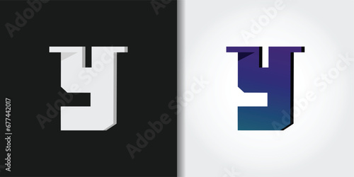 pixelate letter y logo set