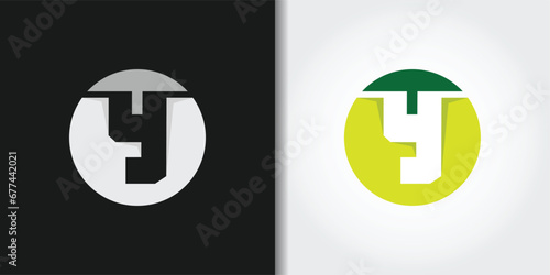 pixelate letter y logo set