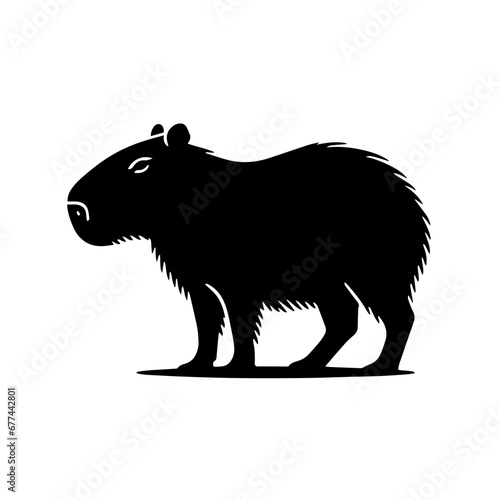 Capybara Logo Monochrome Design Style