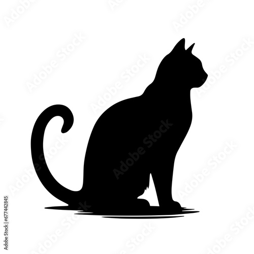 Fototapeta Naklejka Na Ścianę i Meble -  Cat Logo Monochrome Design Style