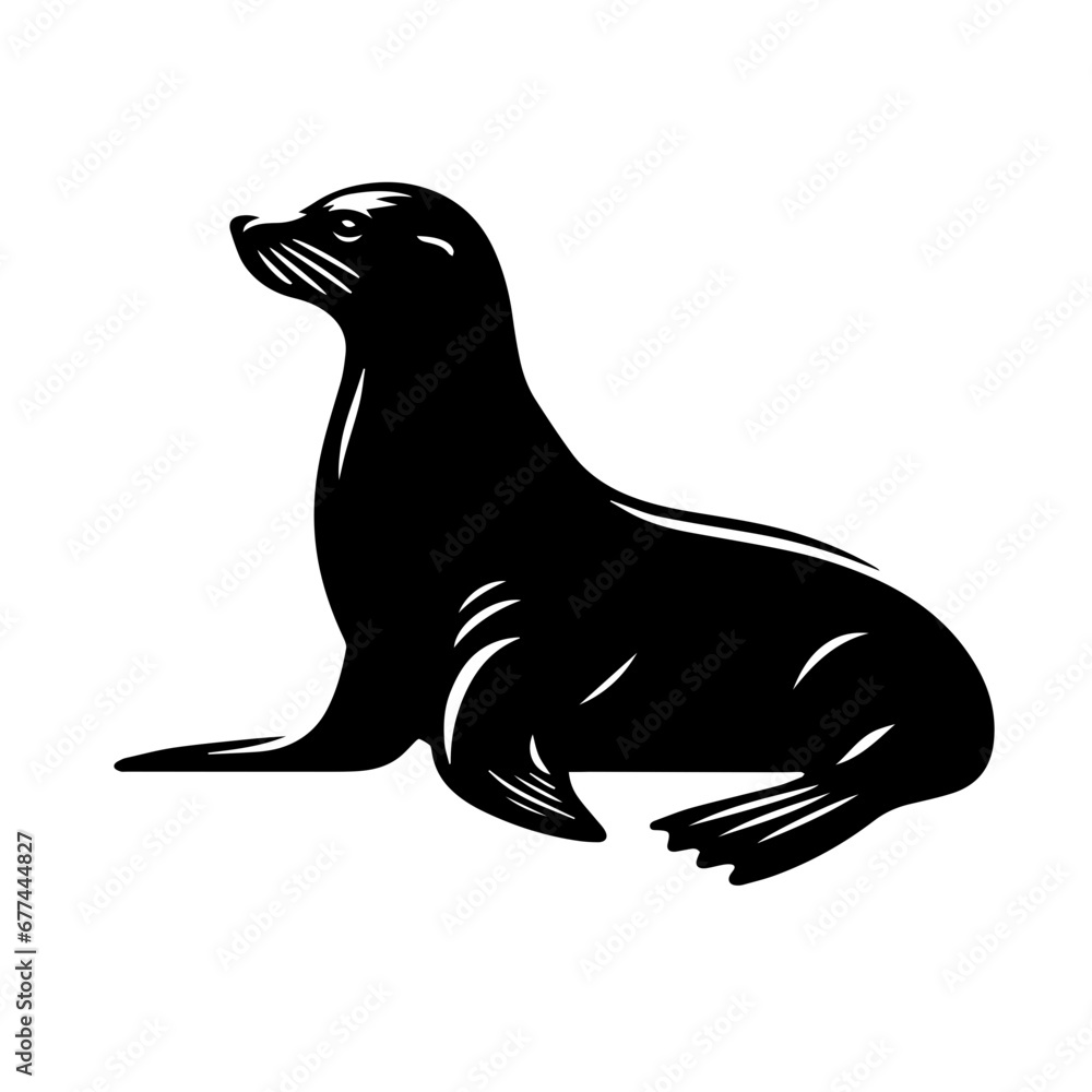 Seal Logo Monochrome Design Style