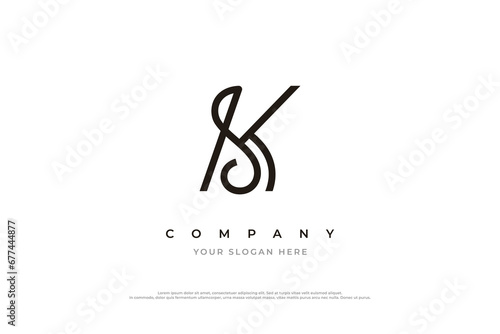 Initial Letter SK Logo or KS Logo Design Vector photo