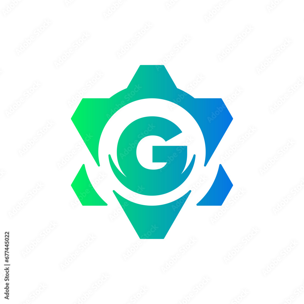Initial Letter G gear engineering logo design vector Initial Letter G gear engineering logo design vector