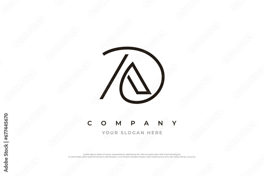 Initial Letter AD Logo Design Vector Initial Letter AD Logo Design Vector