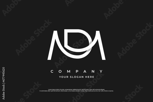 Initial Letter DM Logo or MD Monogram Logo Design Vector