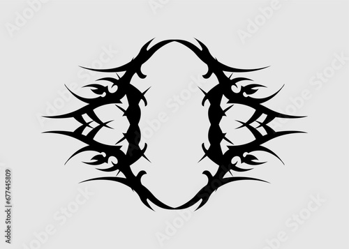 black tribal vector symmetrical insect sharp emblem cool maori