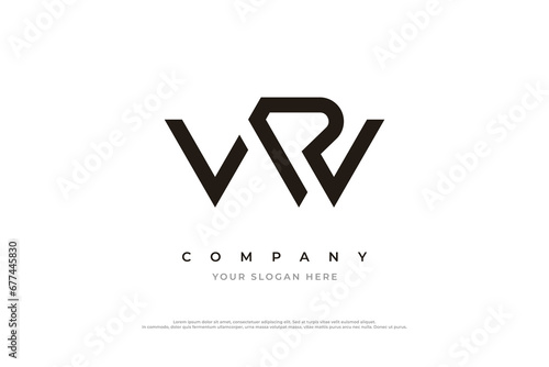  Initial Letter RW or WR Logo Design Vector photo