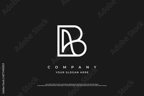 Initial Letter AB or BA Logo Design Vector