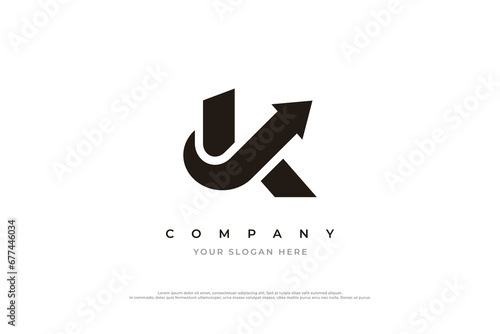 Initial Letter K Arrow Monogram Logo Design Vector