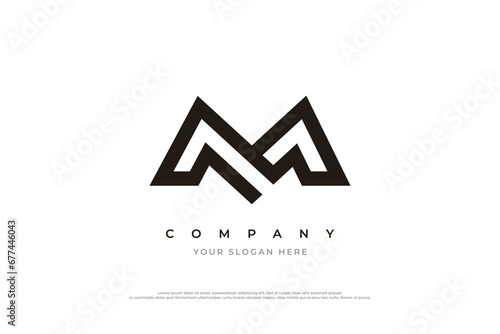 Initial Letter M Logo Design Vector photo
