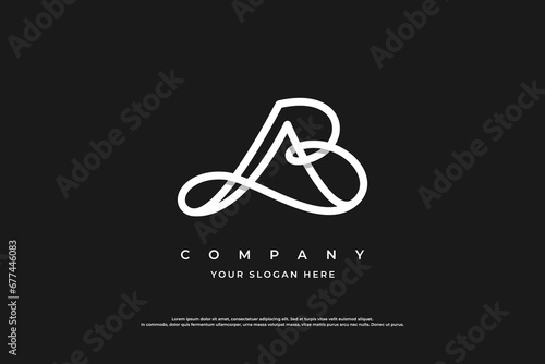 Initial Letter AB Logo Design Vector