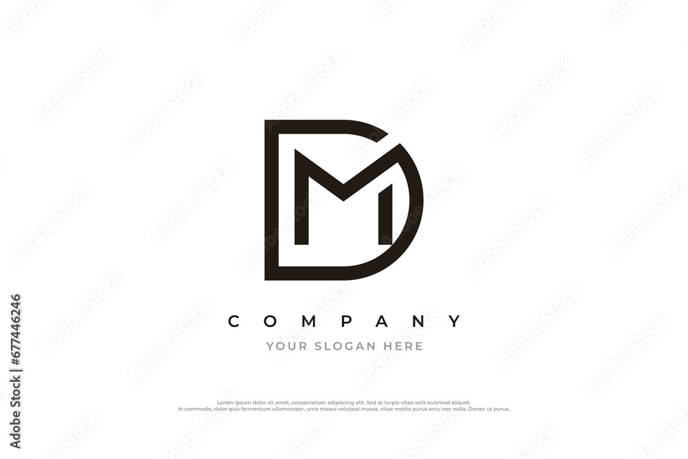 Initial Letter DM Logo or MD Monogram Logo Design Vector Initial Letter DM Logo or MD Monogram Logo Design Vector