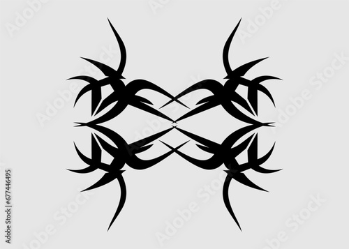 black tribal vector symmetrical insect sharp emblem cool maori photo