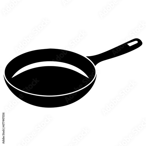 Fry pan vector silhouette illustration black color