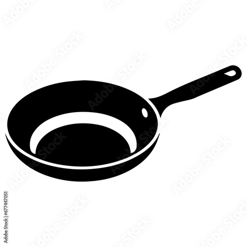 Fry pan vector silhouette illustration black color