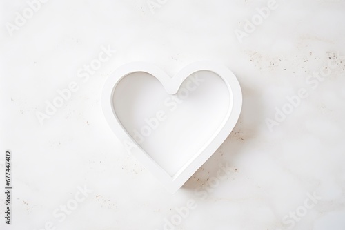 a white heart shaped object on a white surface