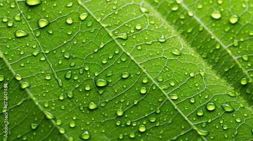 a close up of a leaf with water droplets