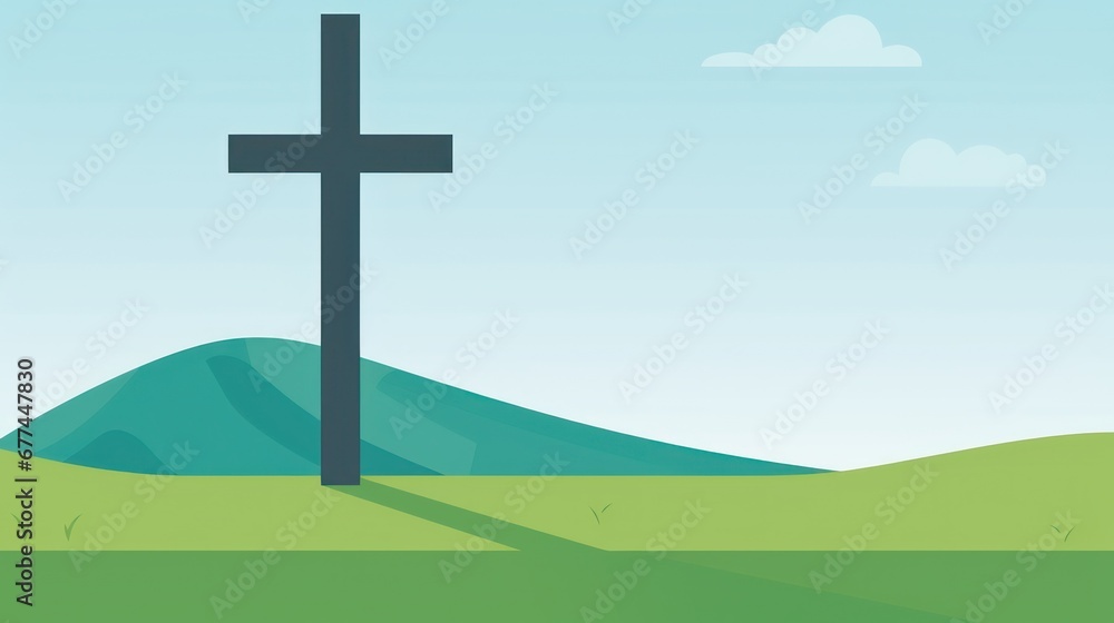 a cross on a green field a cross on a green field